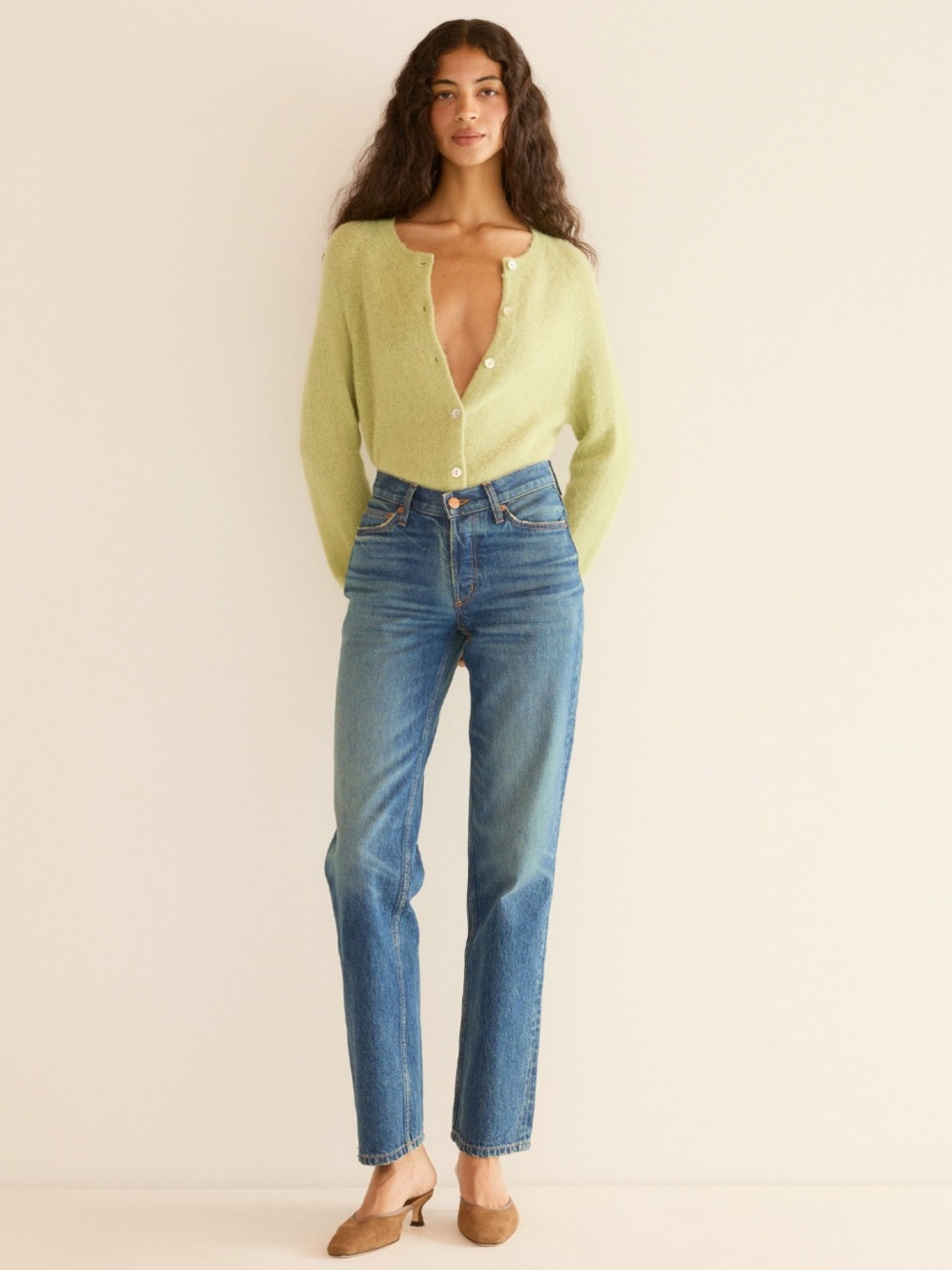NWT Leone High-Rise Straight Jeans - Albi Wash, Blue